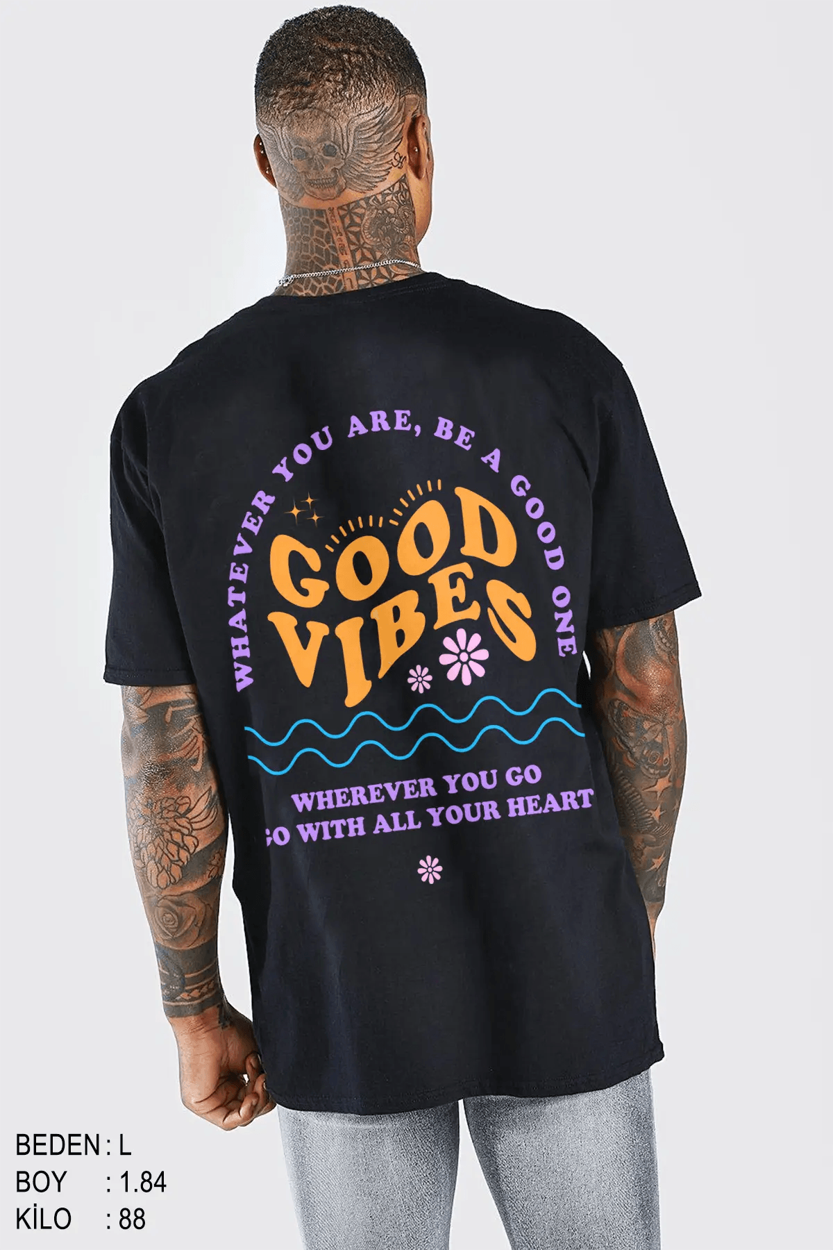 Vibes Oversize Erkek Tişört - PΛSΛGE