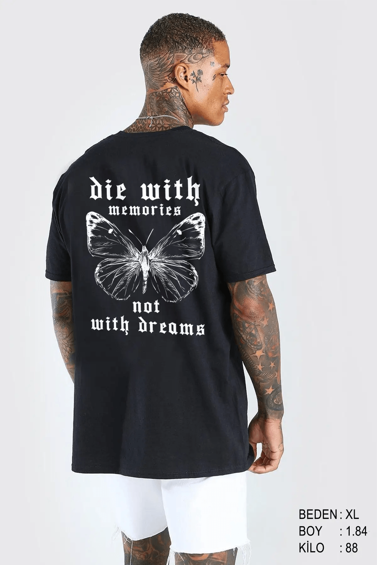 Die With Memories Oversize Erkek Tişört - PΛSΛGE