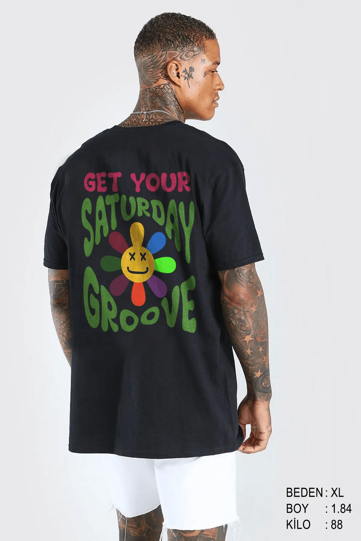 Saturday Oversize Erkek Tişört - PΛSΛGE