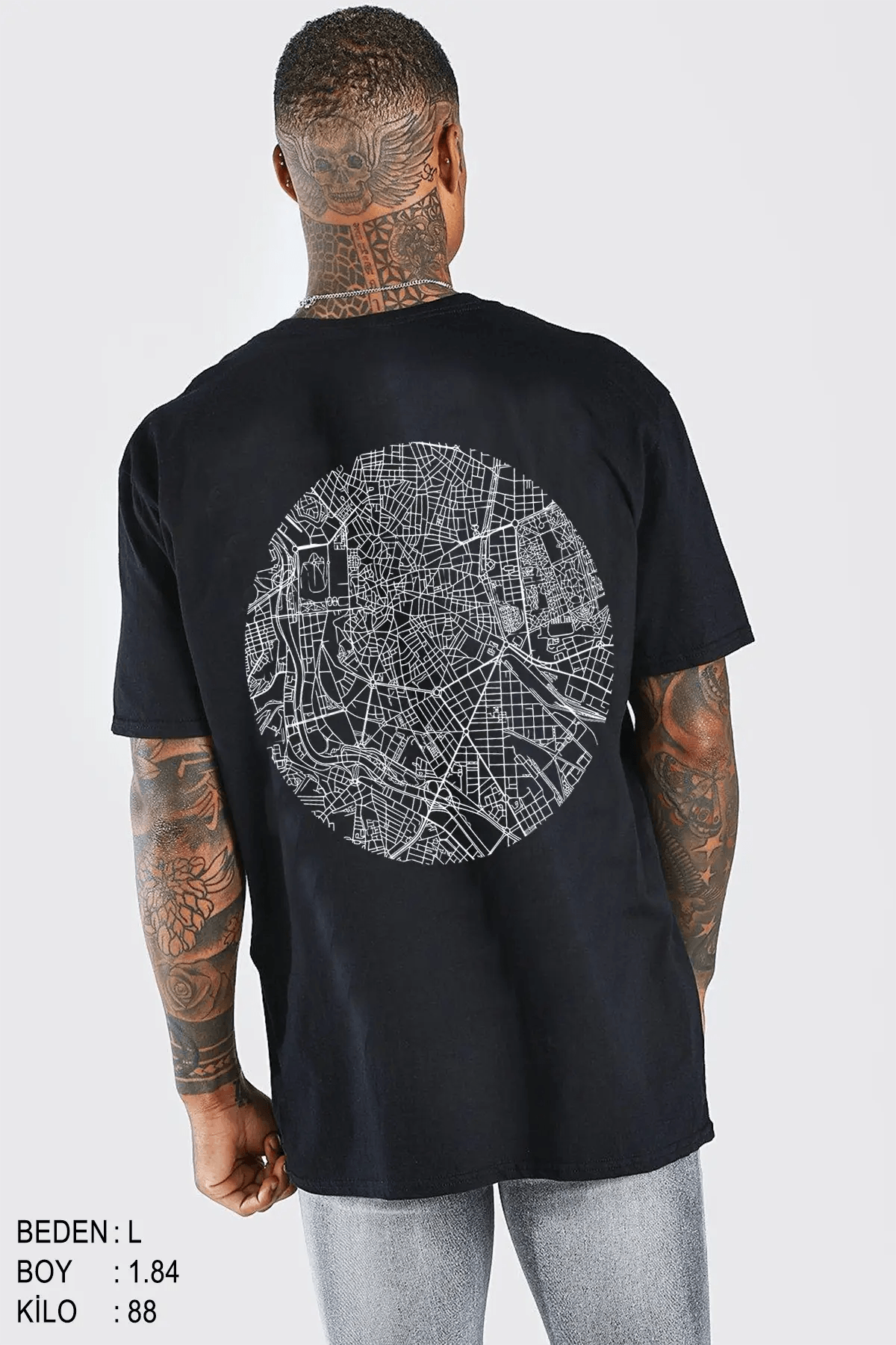 Madrid City Oversize Erkek Tişört - PΛSΛGE