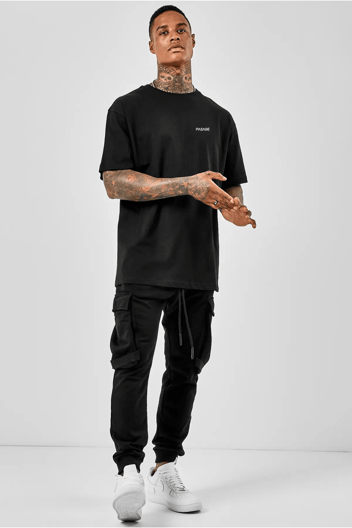 Left Pasage Oversize Erkek Tişört - PΛSΛGE