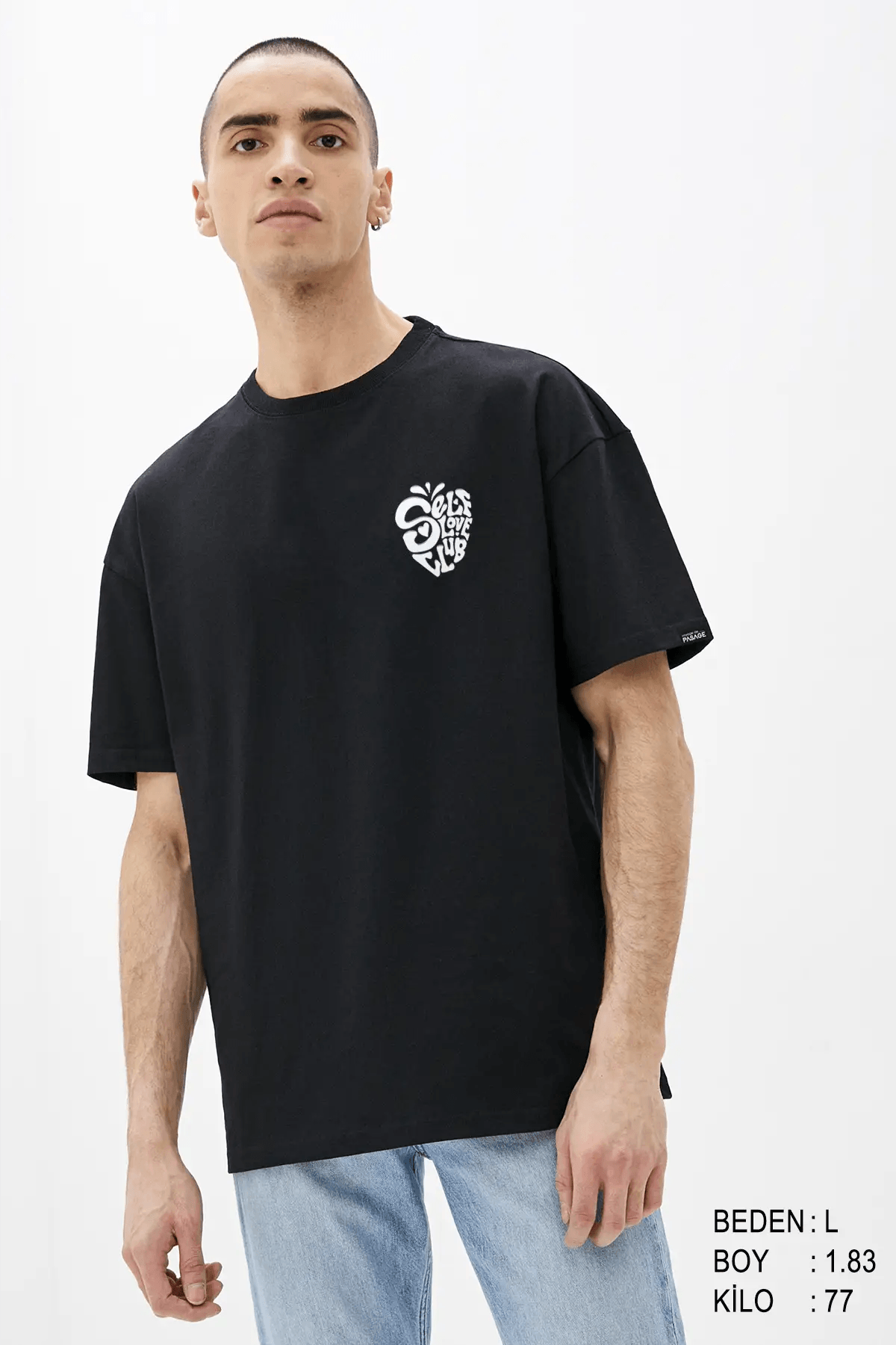 Self Love Club Oversize Erkek Tişört - PΛSΛGE