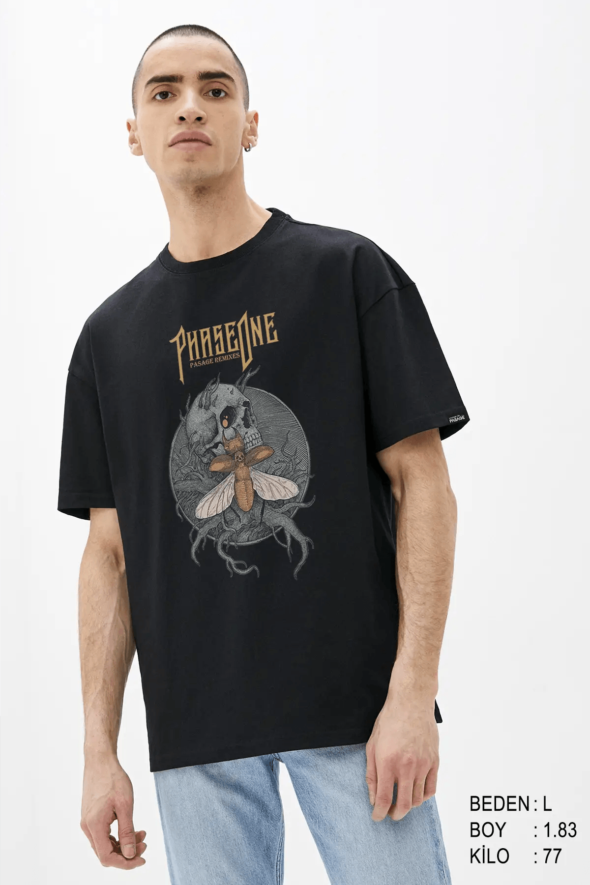 Phase One Oversize Erkek Tişört - PΛSΛGE