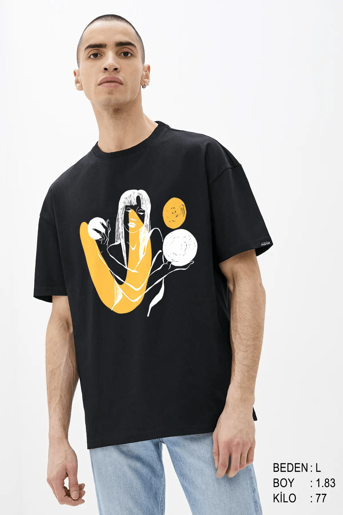 Material Woman Oversize Erkek Tişört - PΛSΛGE