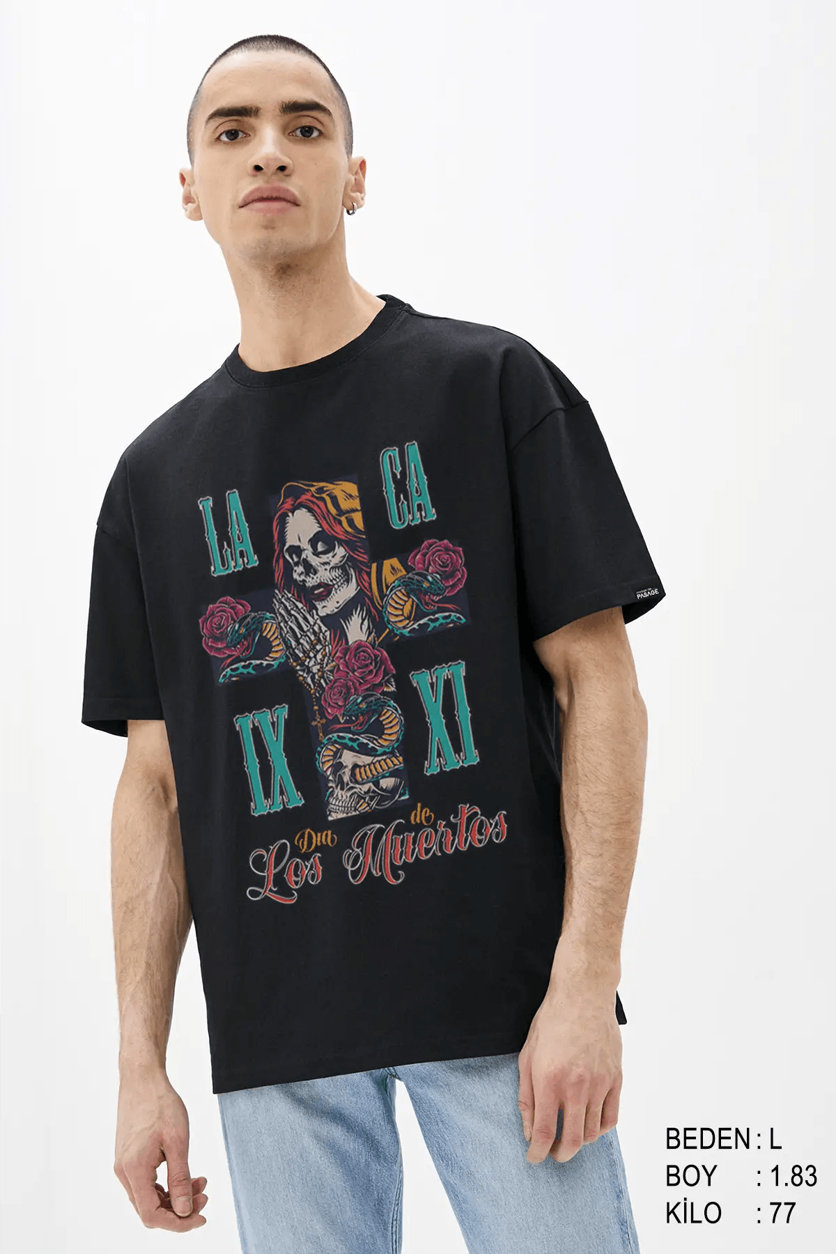 Los Muertos Oversize Erkek Tişört - PΛSΛGE
