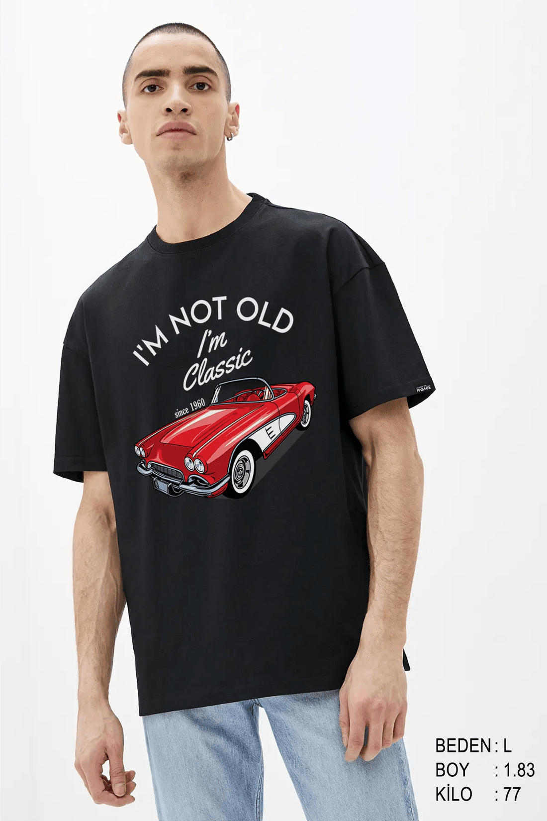 Classic Car Oversize Erkek Tişört - PΛSΛGE