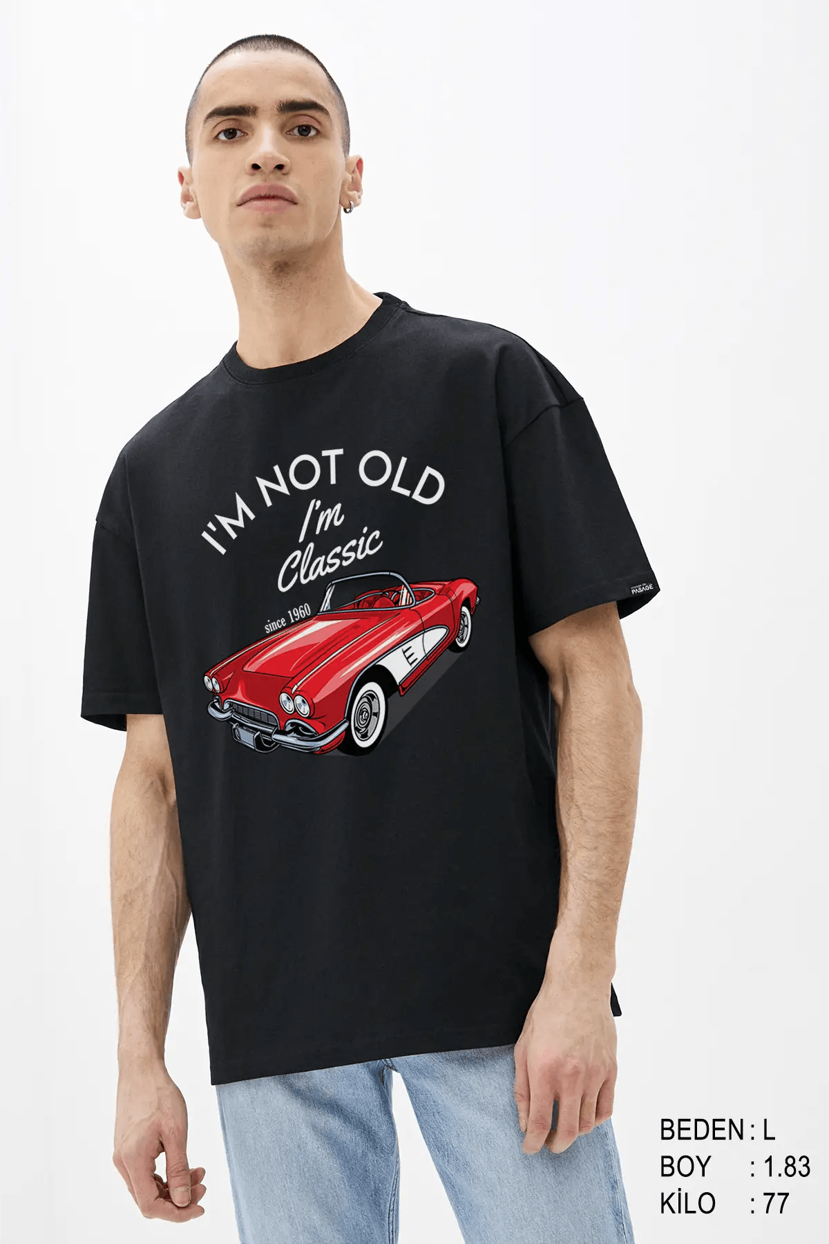 Classic Car Oversize Erkek Tişört - PΛSΛGE