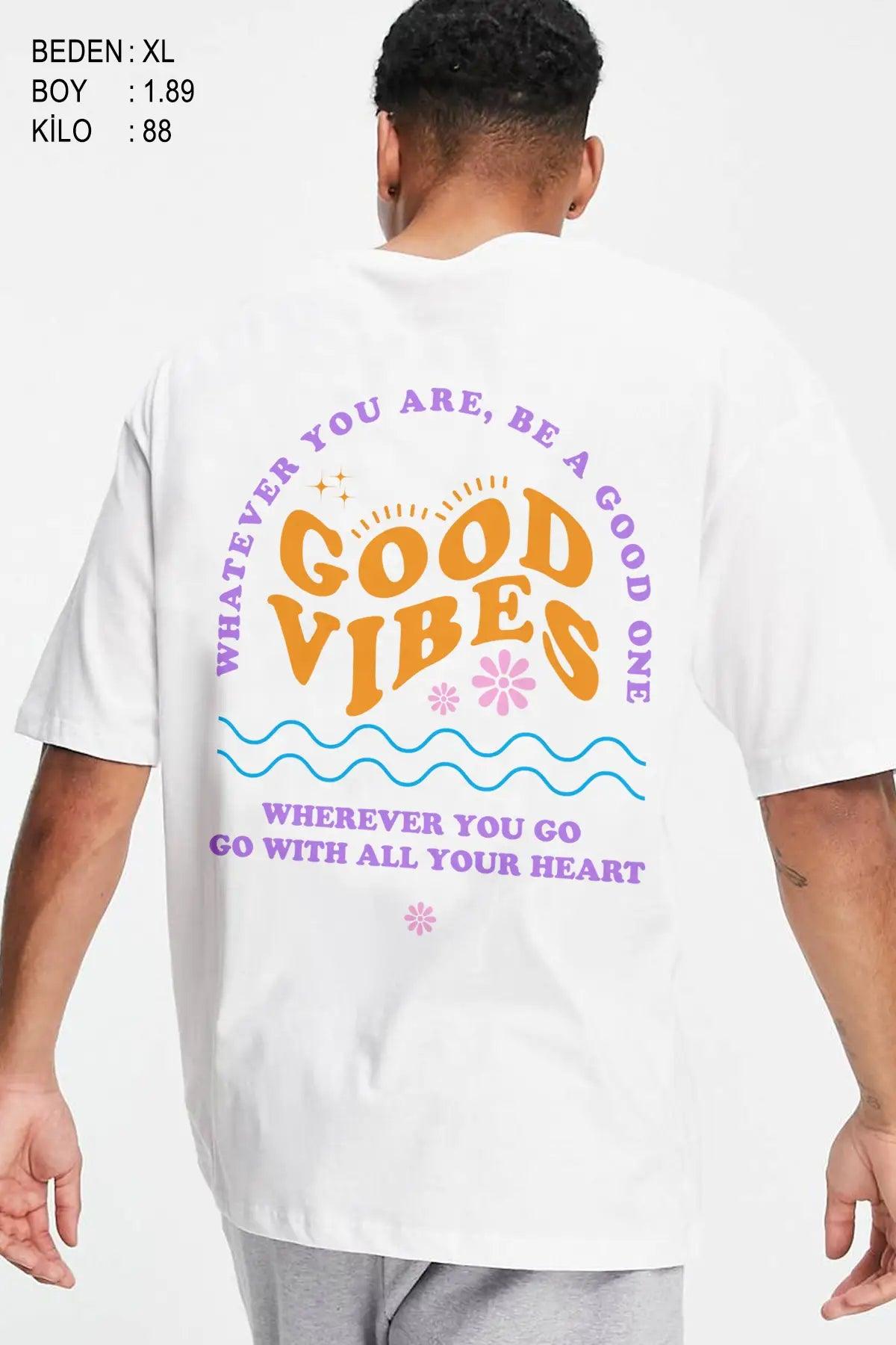 Vibes Oversize Erkek Tişört - PΛSΛGE