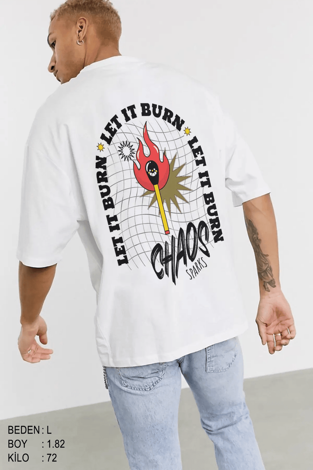 Chaos Oversize Erkek Tişört - PΛSΛGE