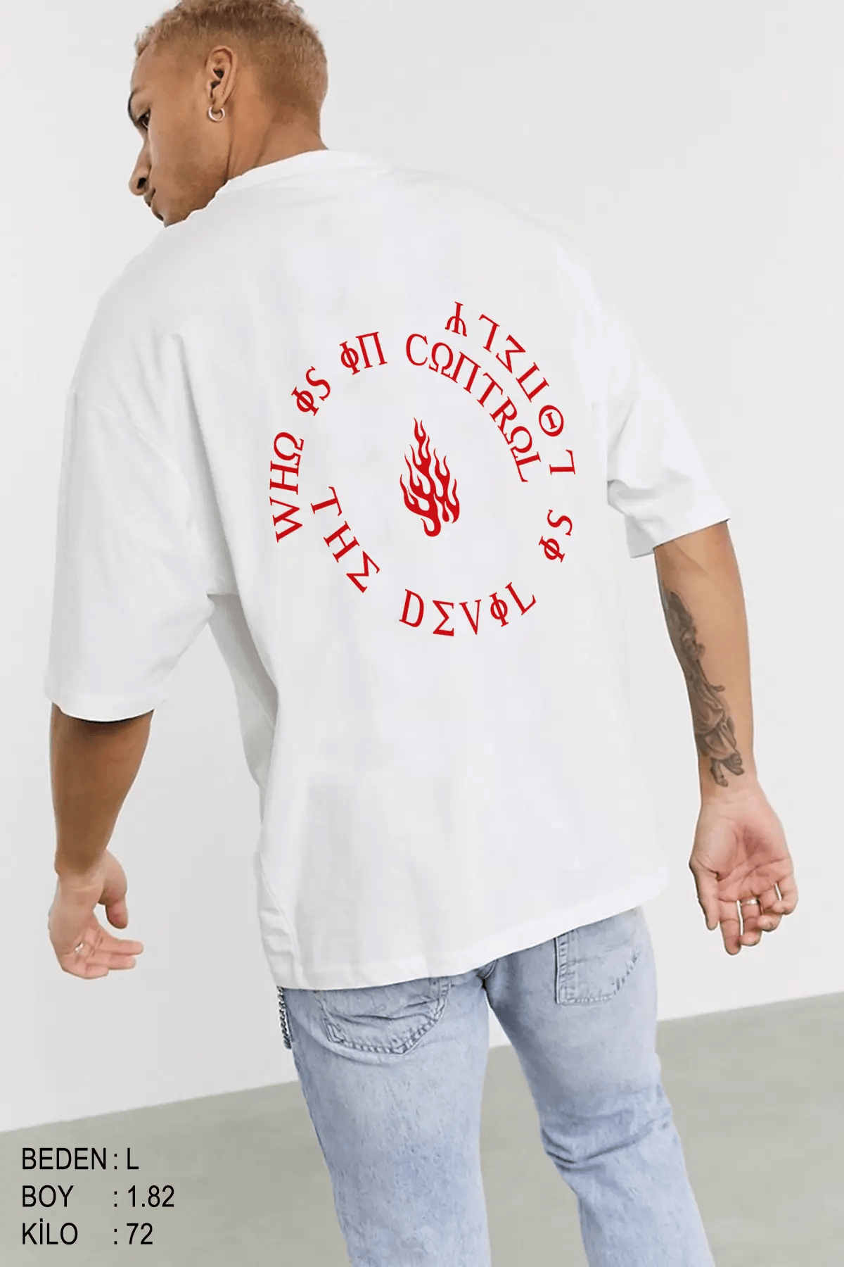 The Devil Oversize Erkek Tişört - PΛSΛGE