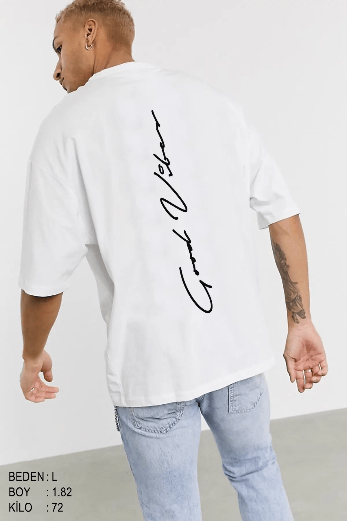 Good Vibes Oversize Erkek Tişört - PΛSΛGE