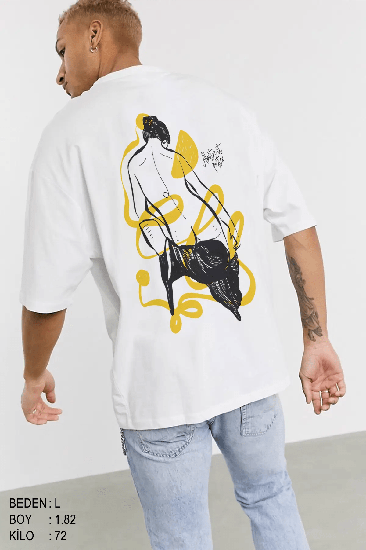 Nude Sculpture Oversize Erkek Tişört - PΛSΛGE