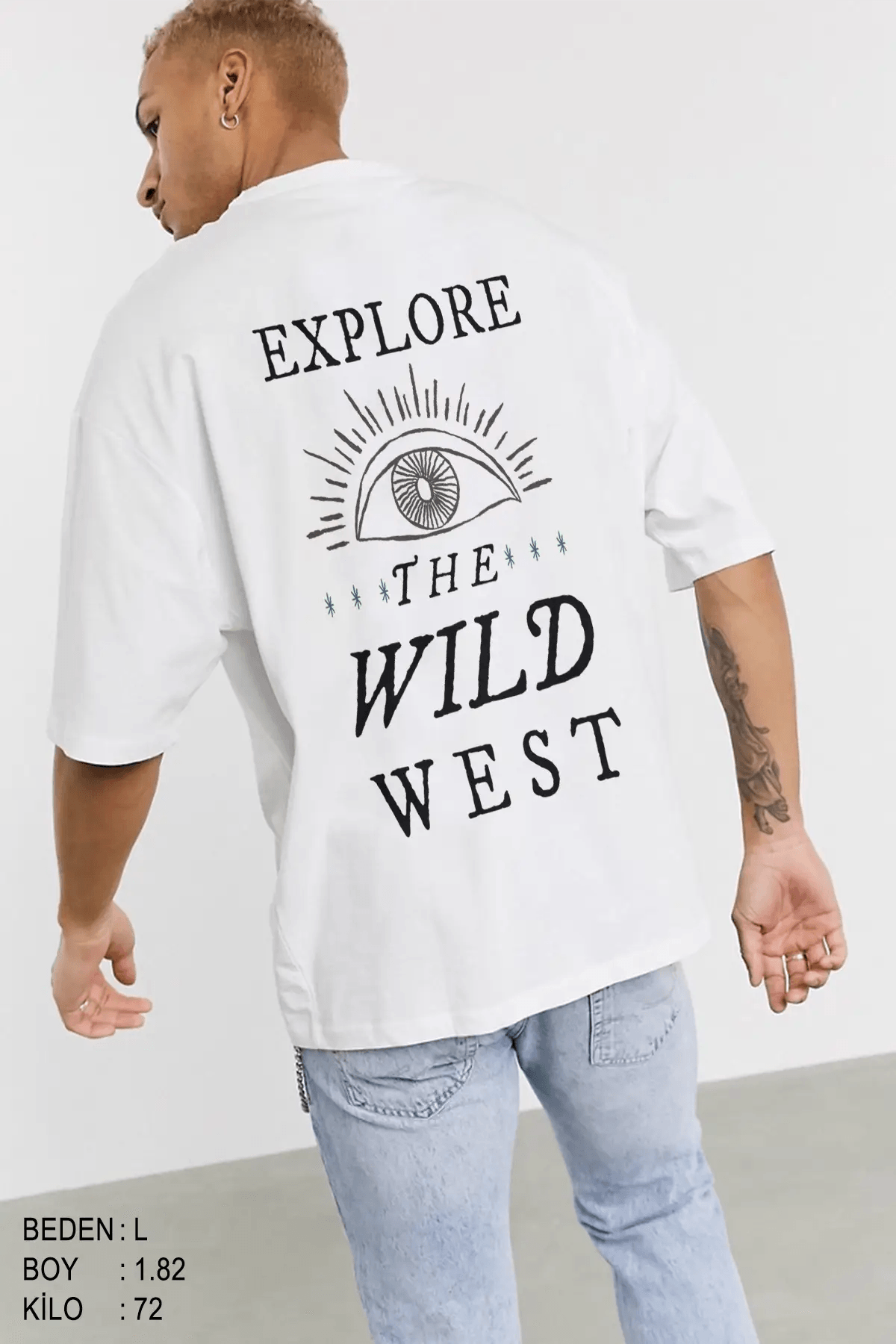 Wild West Oversize Erkek Tişört - PΛSΛGE