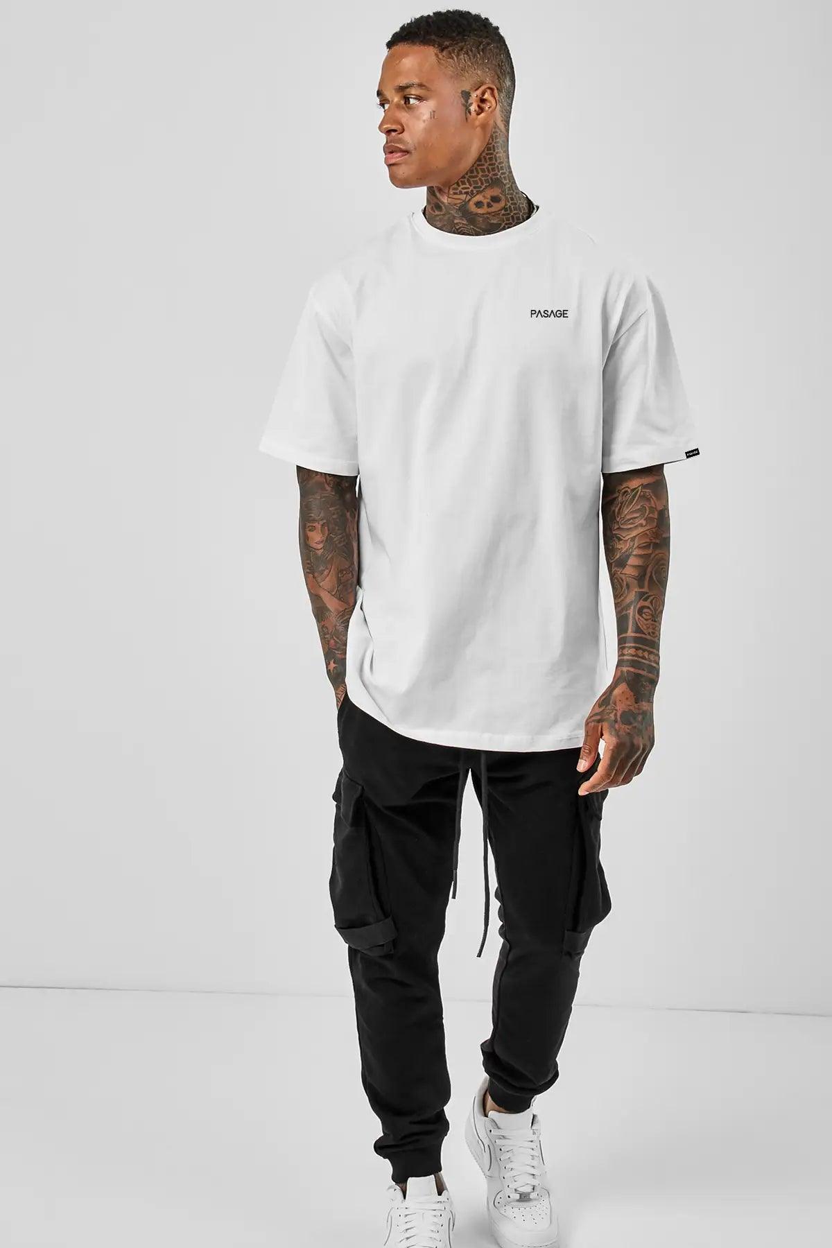 Left Pasage Oversize Erkek Tişört - PΛSΛGE
