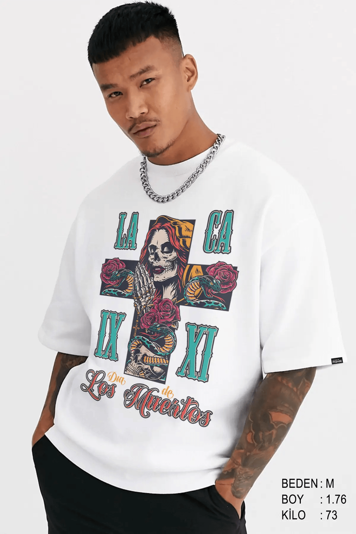 Los Muertos Oversize Erkek Tişört - PΛSΛGE