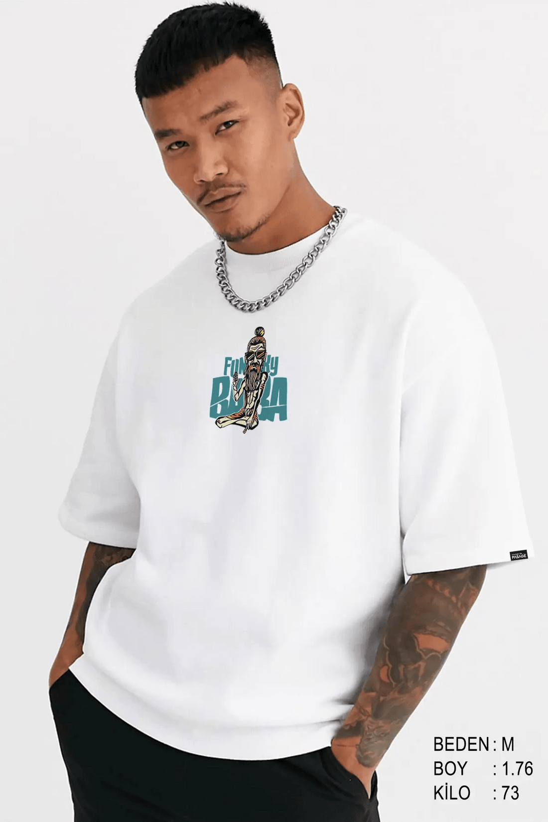 Funky Baba Oversize Erkek Tişört - PΛSΛGE