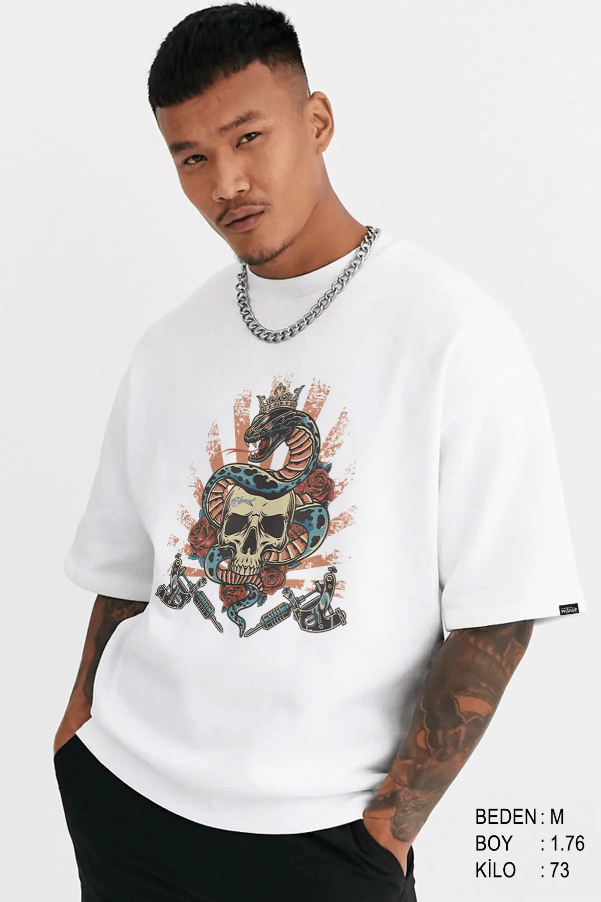 Blessed Oversize Erkek Tişört - PΛSΛGE