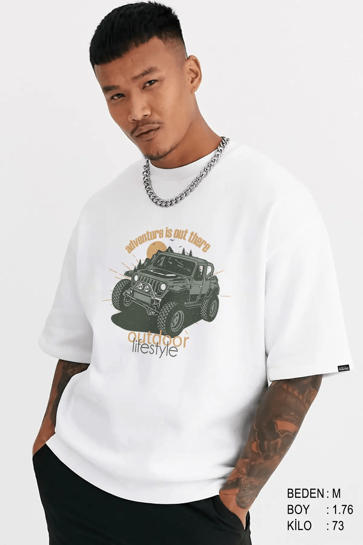 Climber Oversize Erkek Tişört - PΛSΛGE