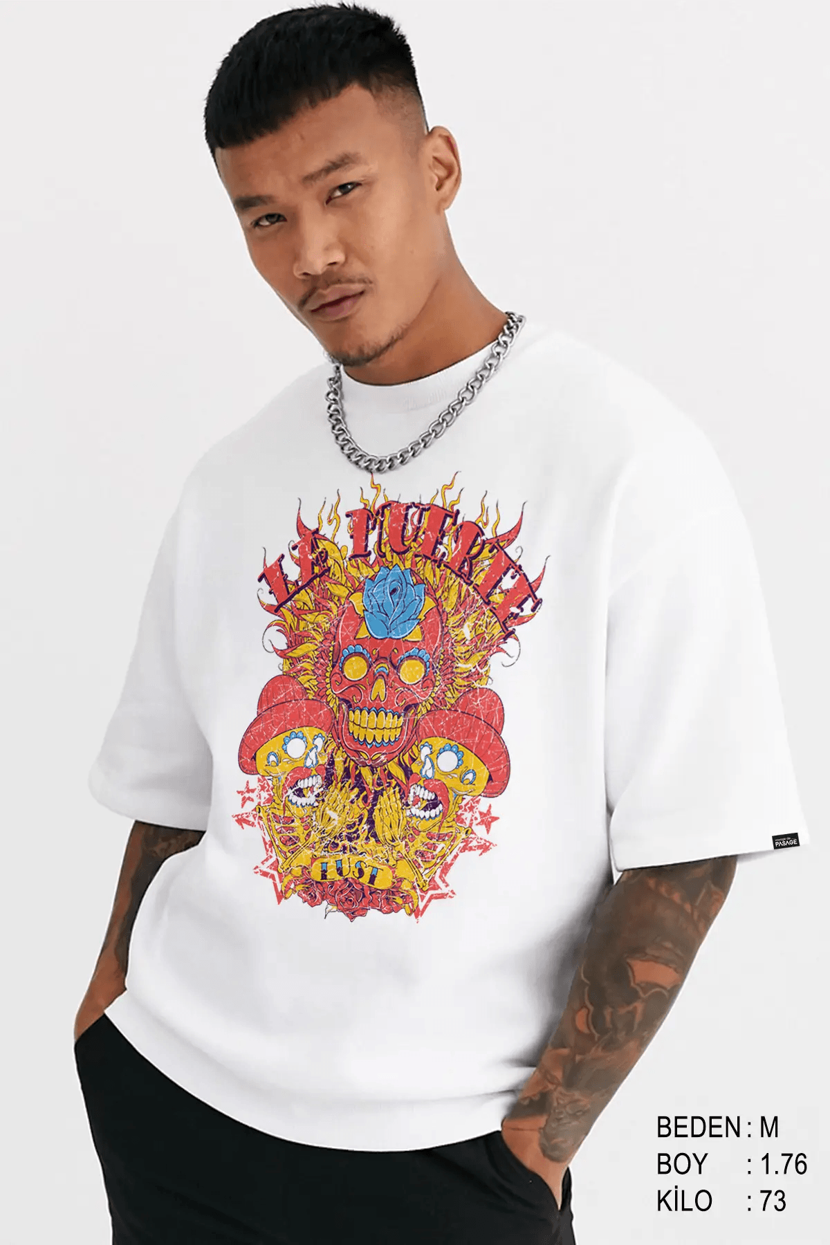 La Muerte Oversize Erkek Tişört - PΛSΛGE