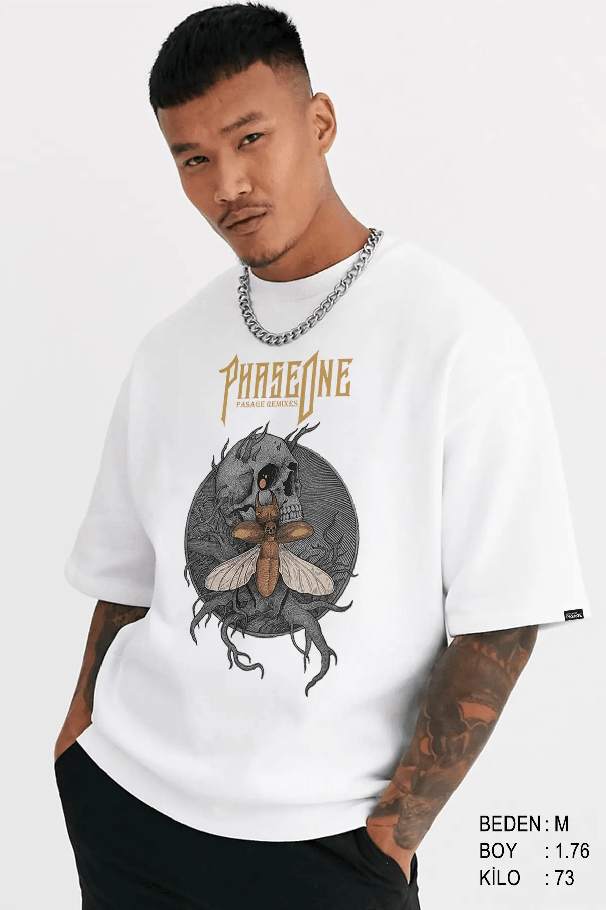 Phase One Oversize Erkek Tişört - PΛSΛGE