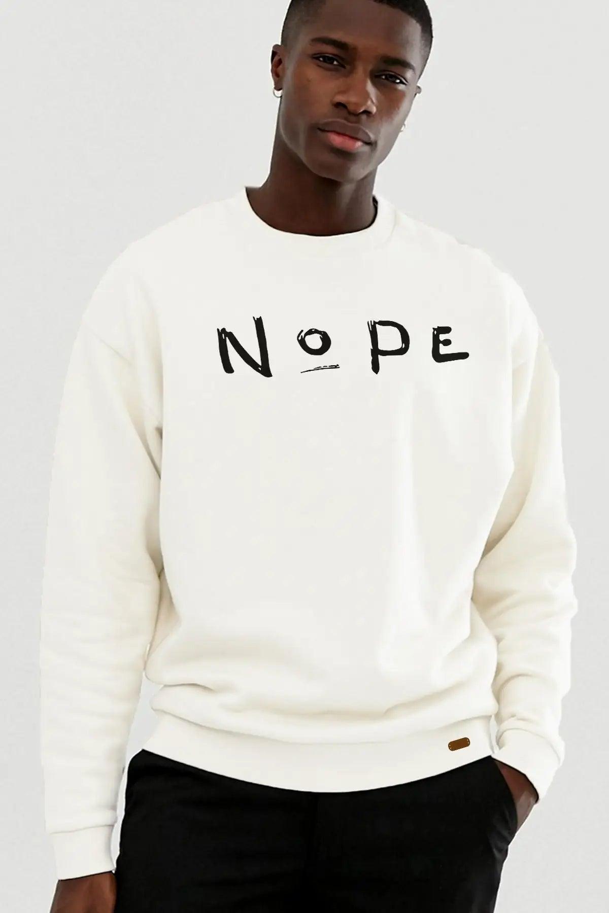 Nope Oversize Erkek Sweatshirt - PΛSΛGE