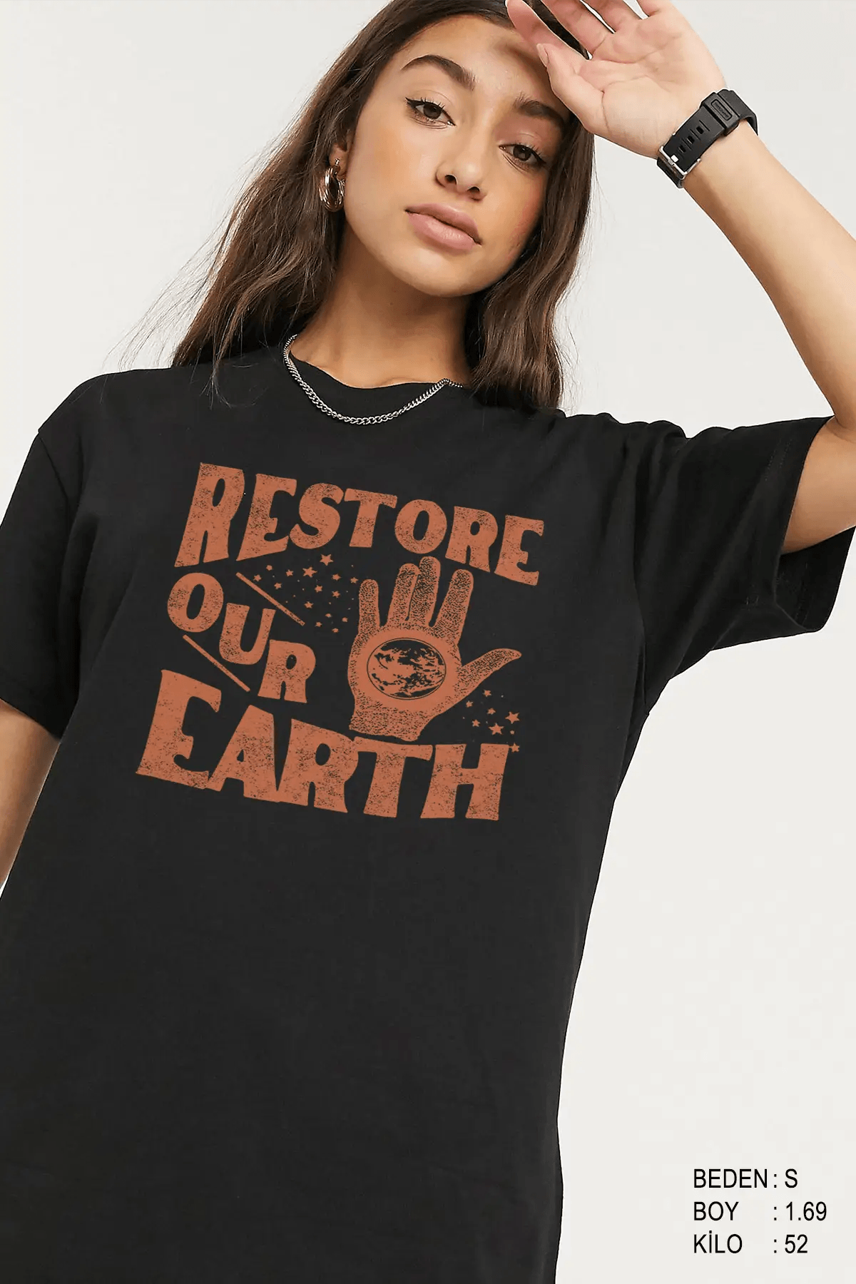 Restore Oversize Kadın Tişört - PΛSΛGE