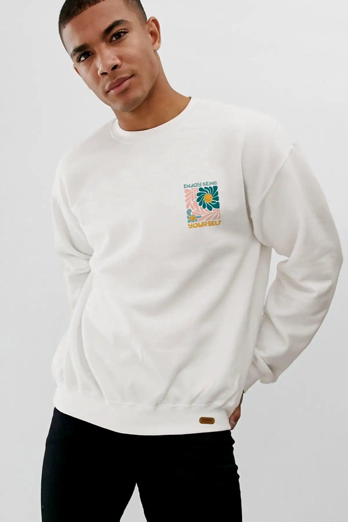 Enjoy Yourself Oversize Erkek Sweatshirt - PΛSΛGE