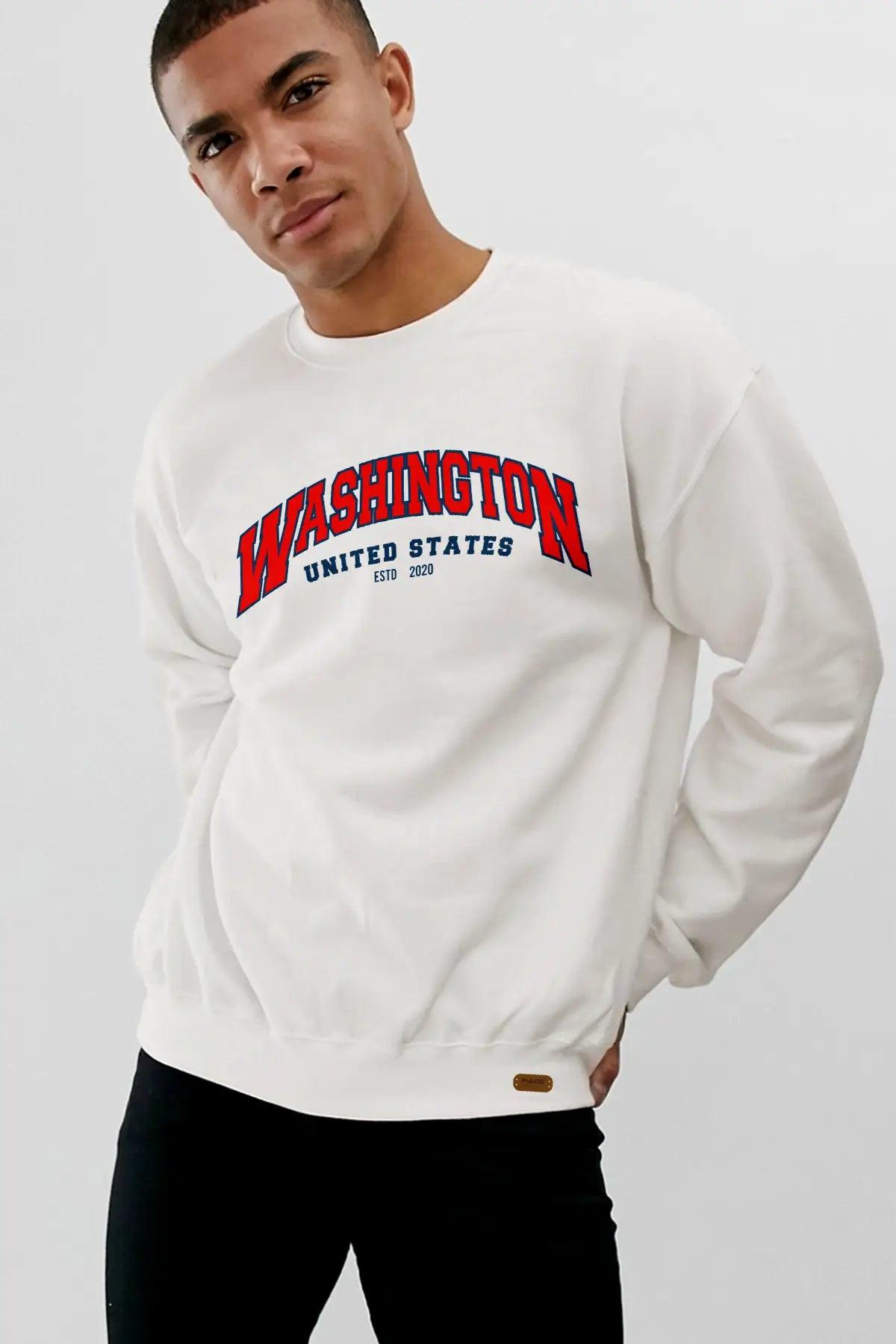 Washington Dc Oversize Erkek Sweatshirt - PΛSΛGE