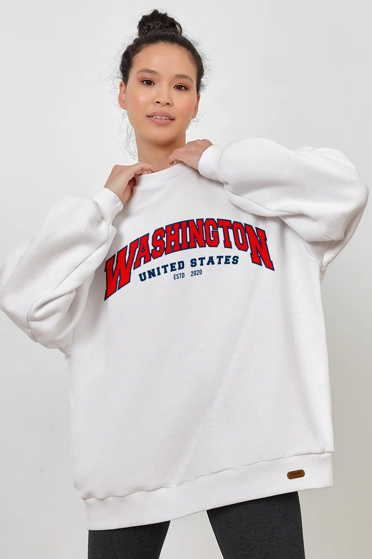 Washington Dc Oversize Kadın Sweatshirt - PΛSΛGE