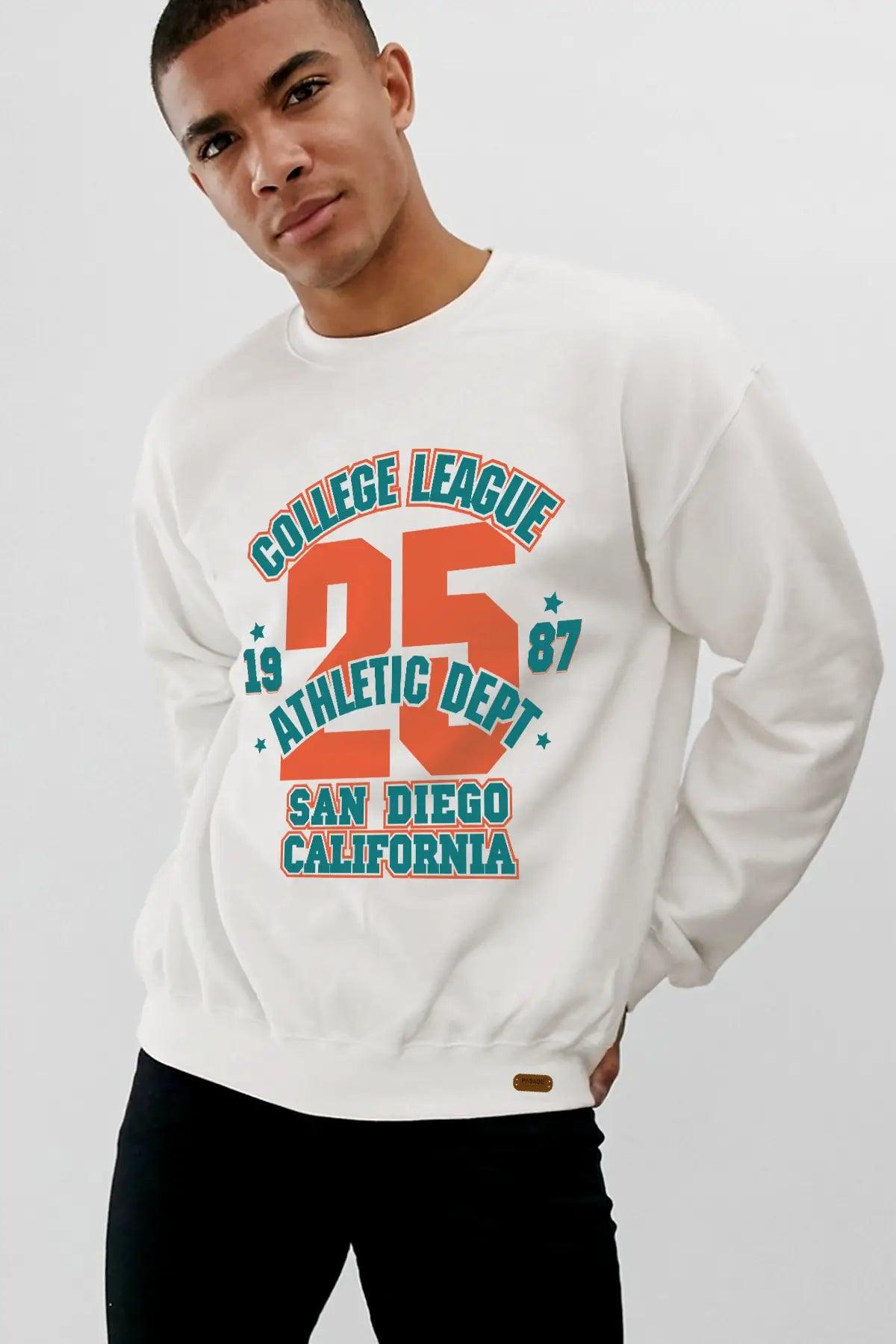 College League Oversize Erkek Sweatshirt - PΛSΛGE