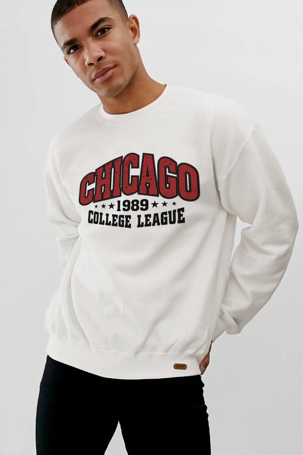 Chicago Oversize Erkek Sweatshirt - PΛSΛGE