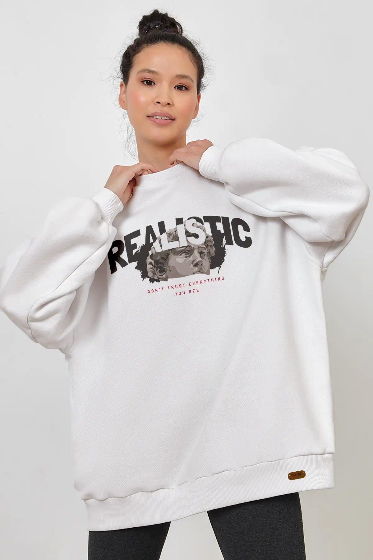 Realistic Oversize Kadın Sweatshirt - PΛSΛGE