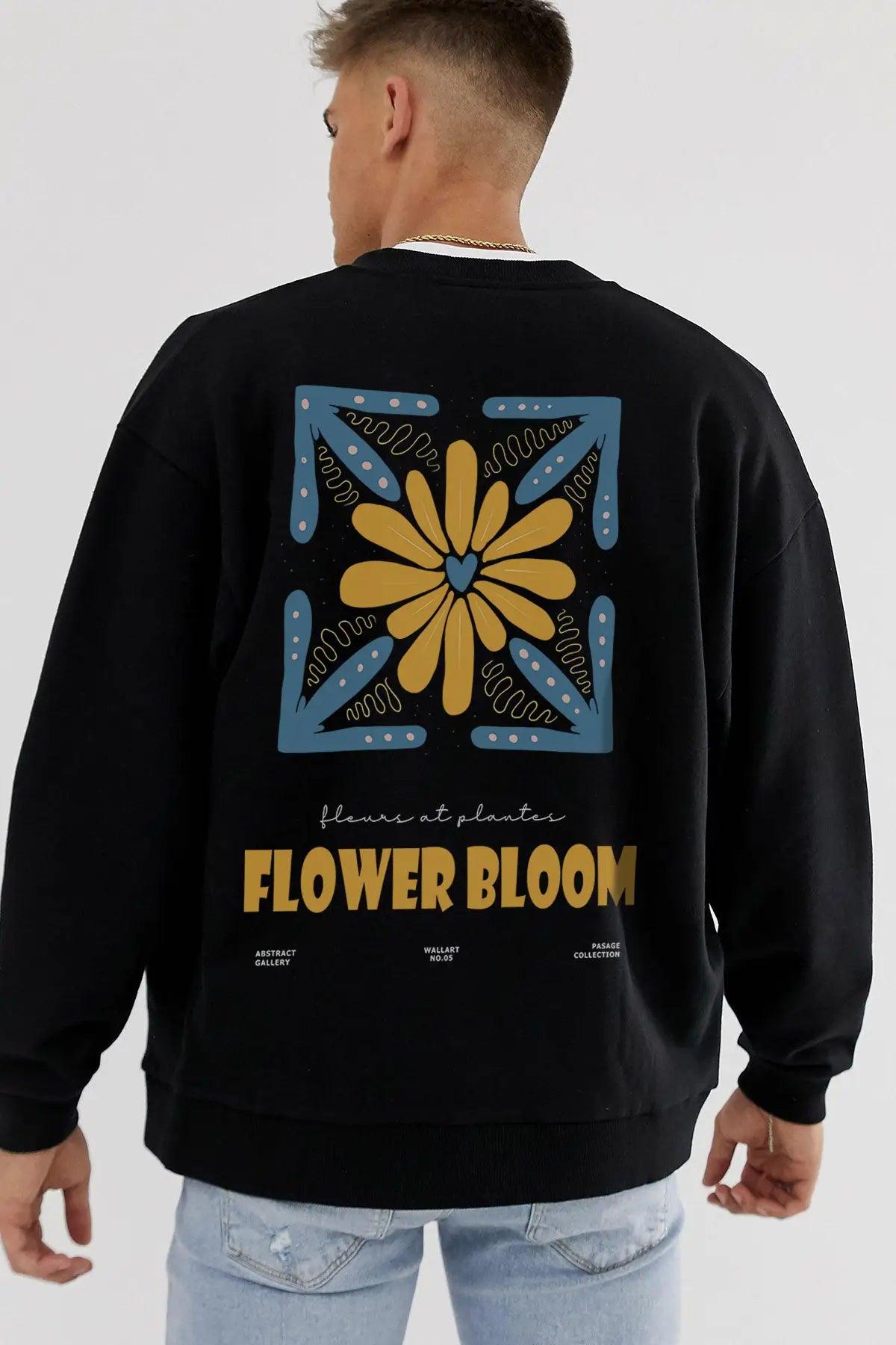 Flower Bloom Oversize Erkek Sweatshirt - PΛSΛGE