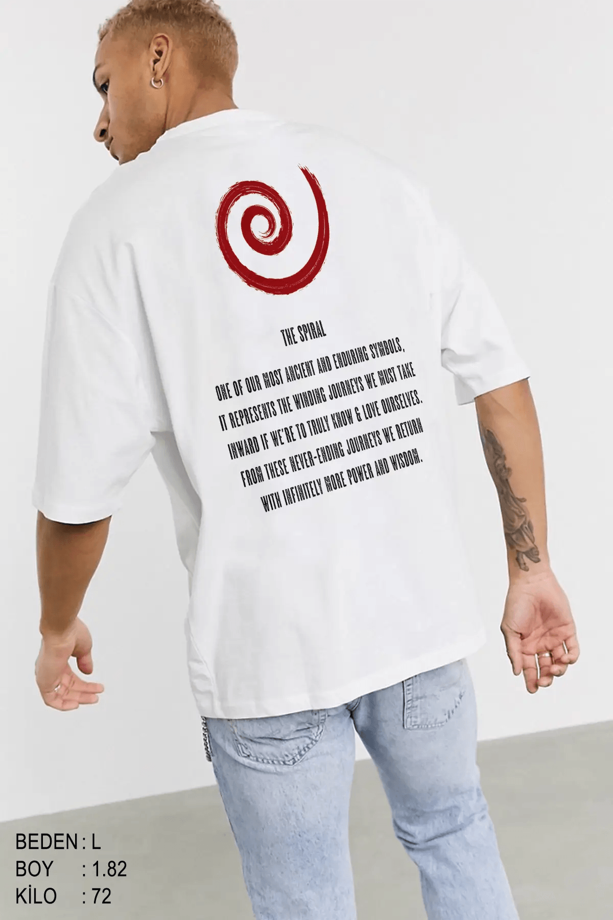 The Spiral Oversize Erkek Tişört - PΛSΛGE