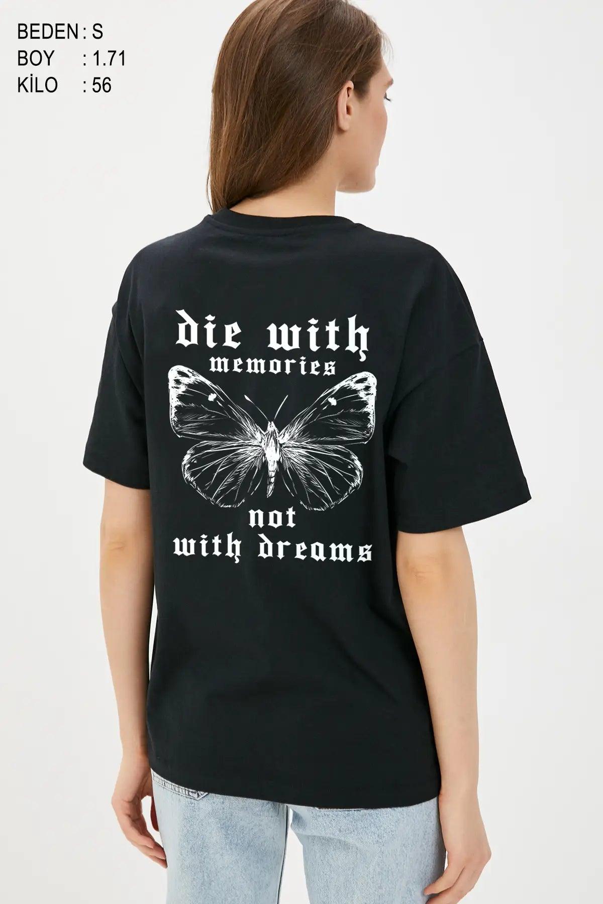 Die With Memories Oversize Kadın Tişört - PΛSΛGE