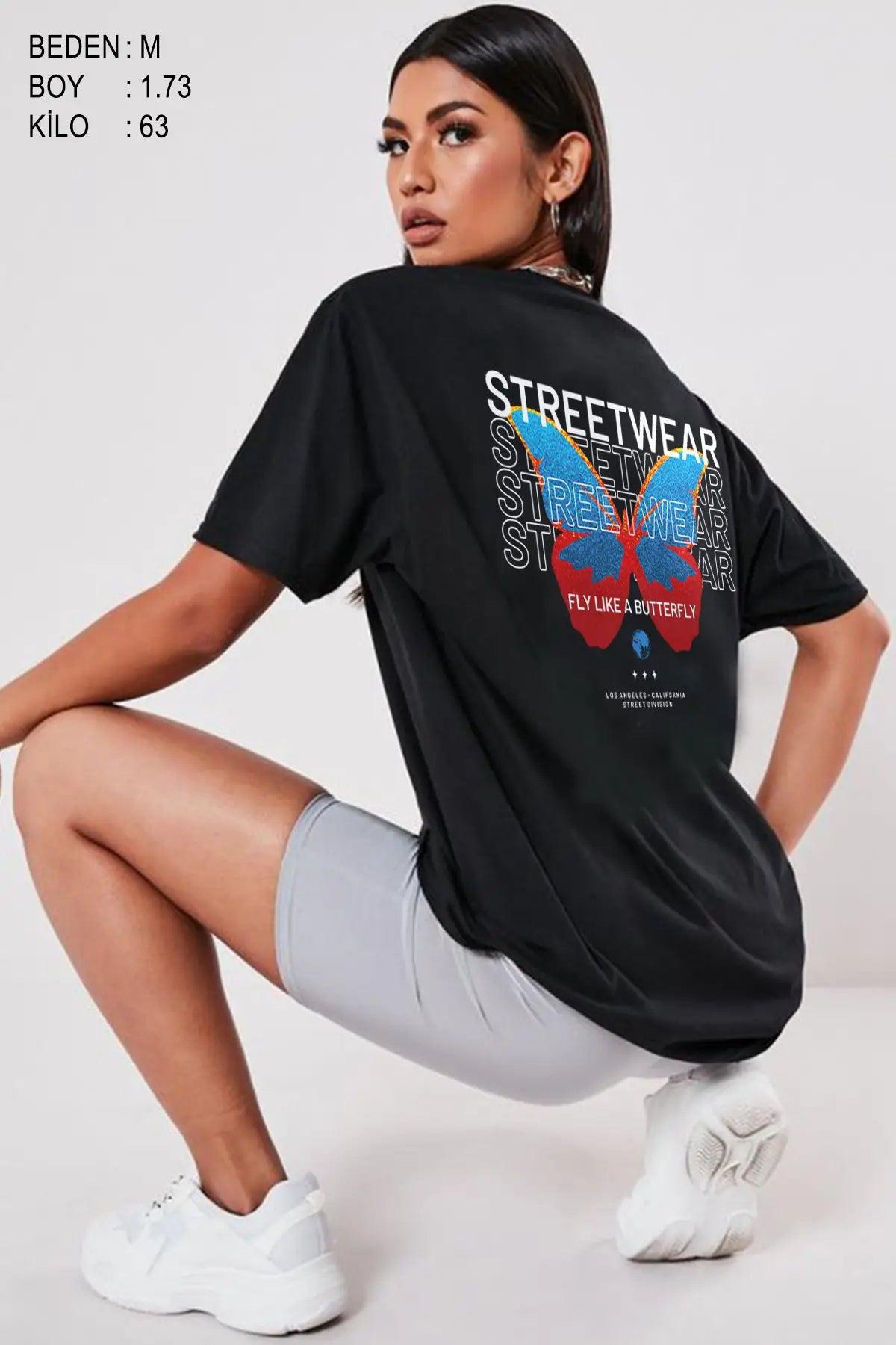 Streetwear Oversize Kadın Tişört - PΛSΛGE