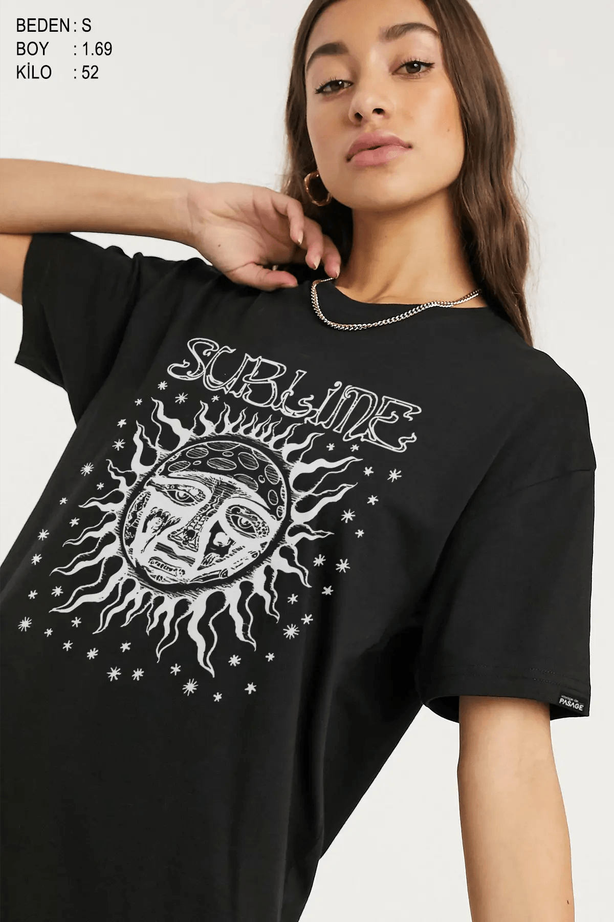 Sublime Oversize Kadın Tişört - PΛSΛGE