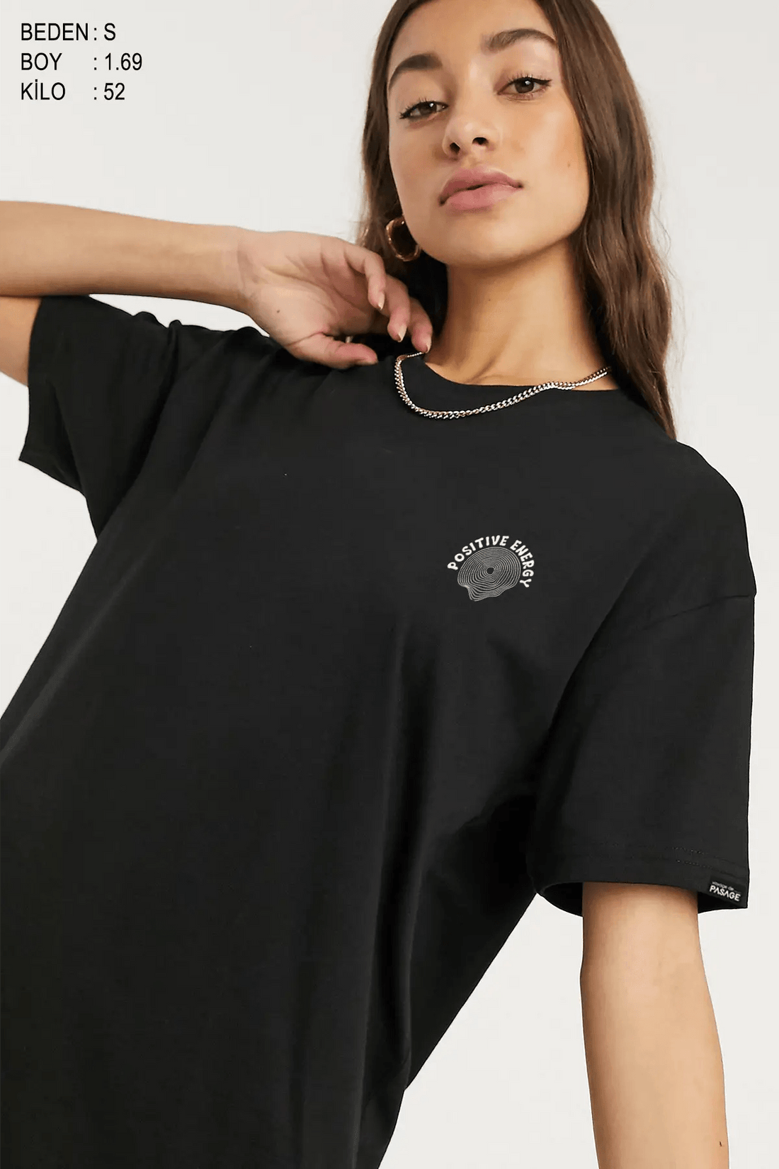 Positive Energy Oversiz Kadın Tişört - PΛSΛGE