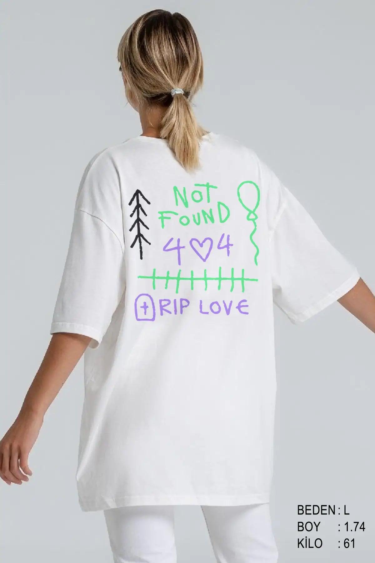 Rip Love Oversize Kadın Tişört - PΛSΛGE