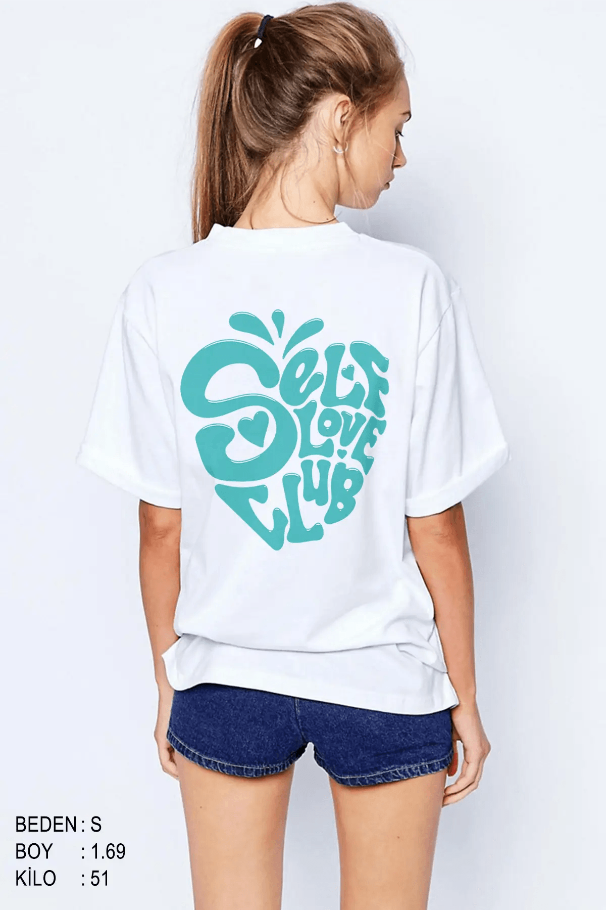 Self Love Club Oversize Kadın Tişört - PΛSΛGE