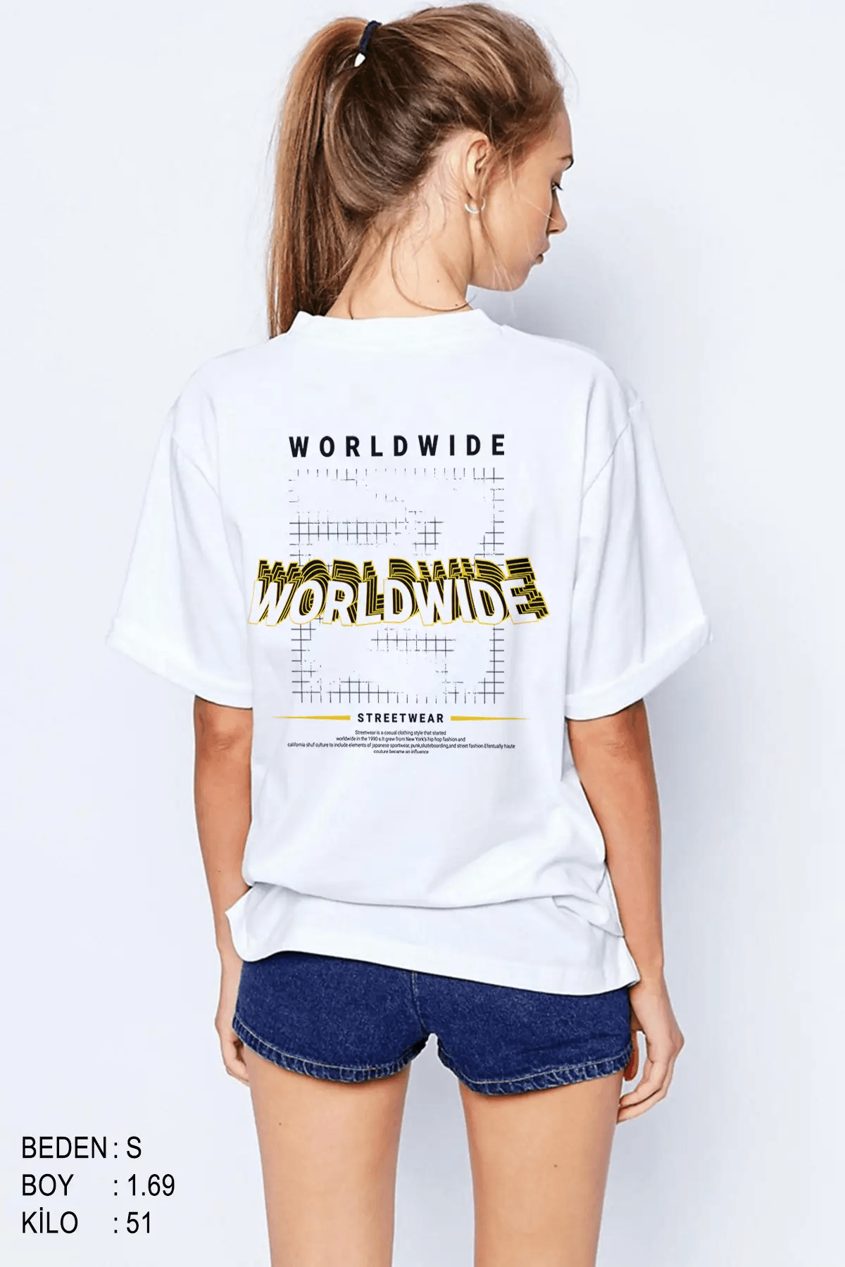 Worldwide Oversize Kadın Tişört - PΛSΛGE