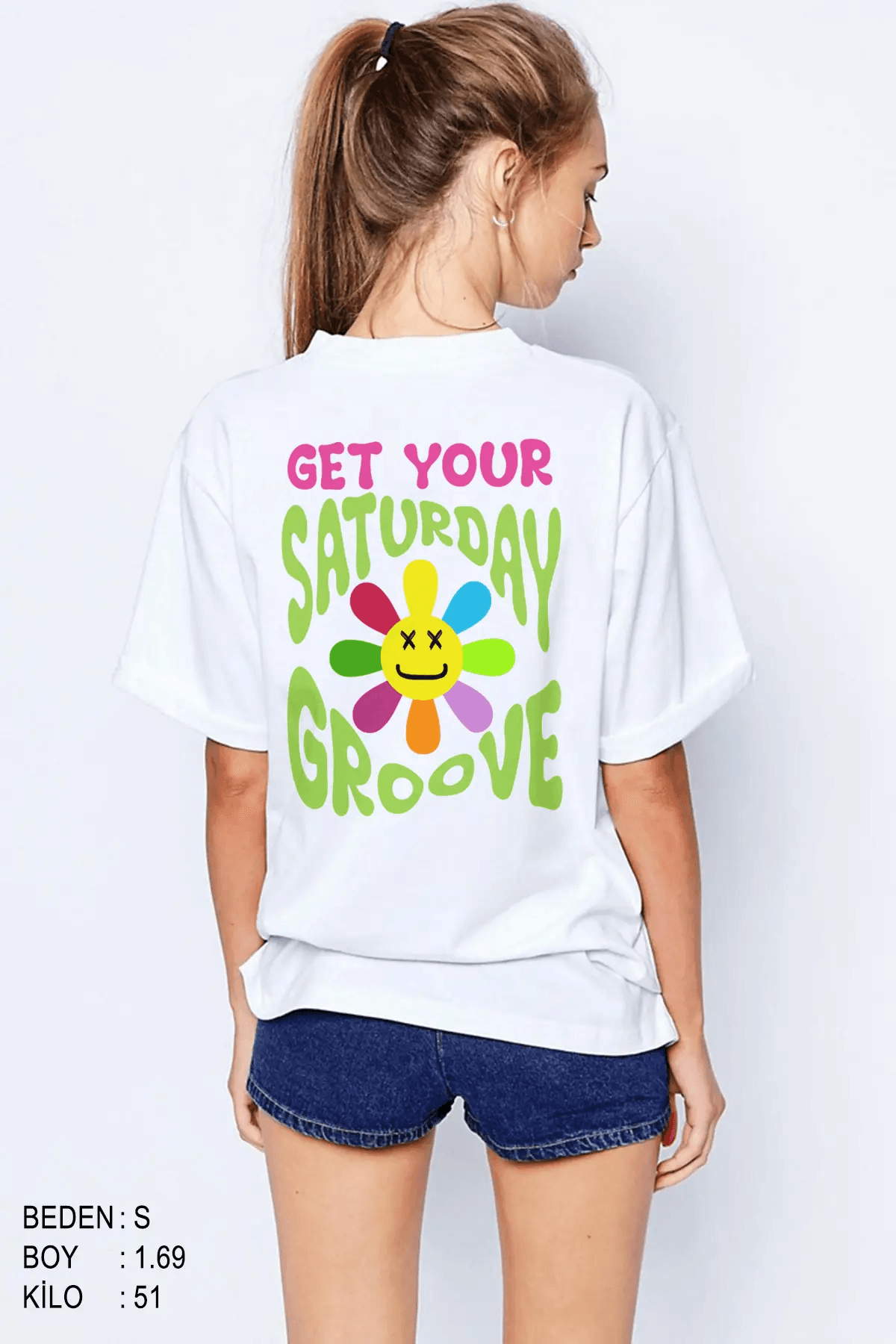 Saturday Oversize Kadın Tişört - PΛSΛGE