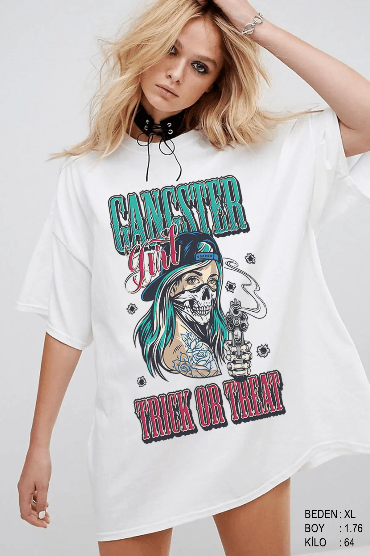 Gangster Girl Oversize Kadın Tişört - PΛSΛGE