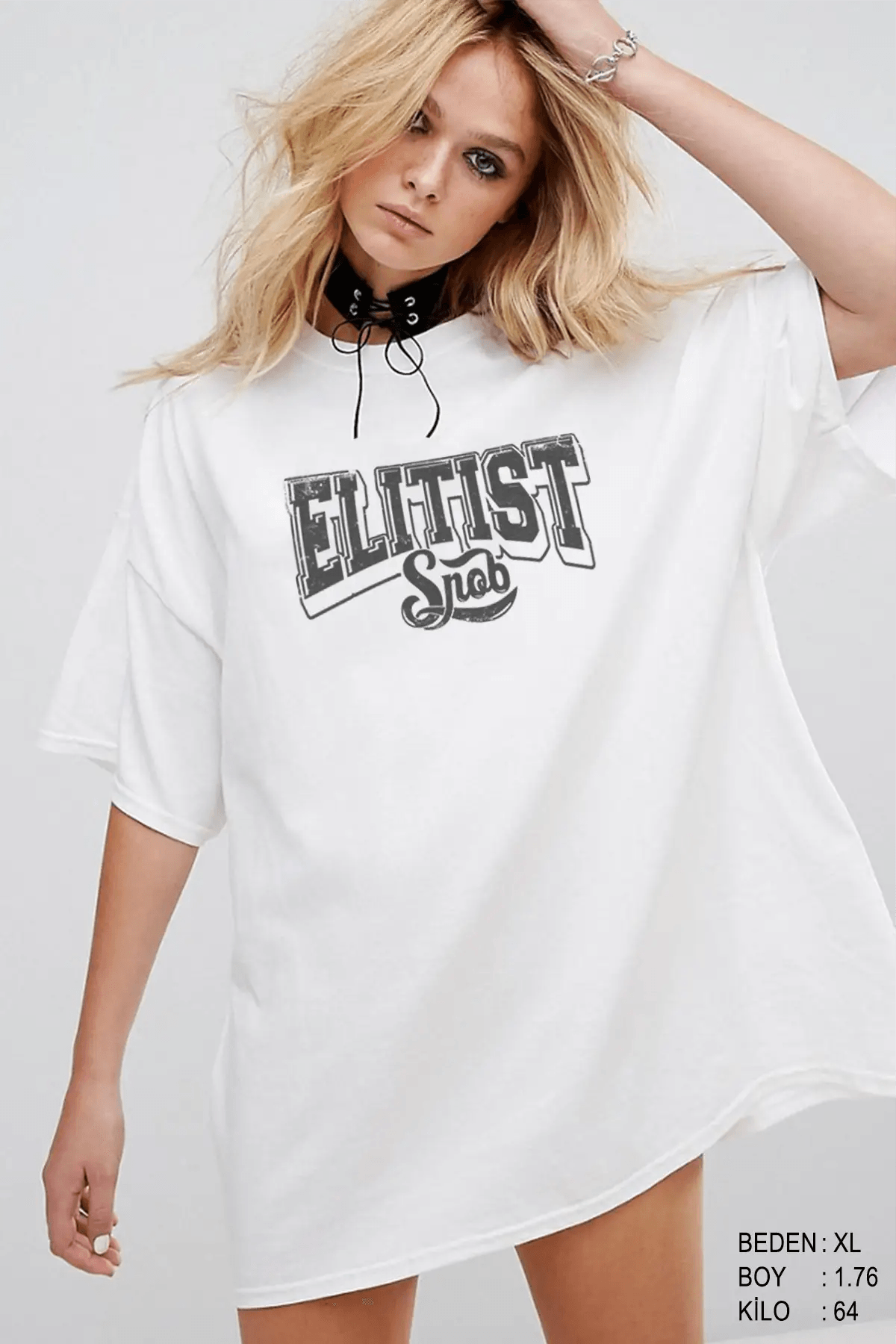 Elitist Oversize Kadın Tişört - PΛSΛGE