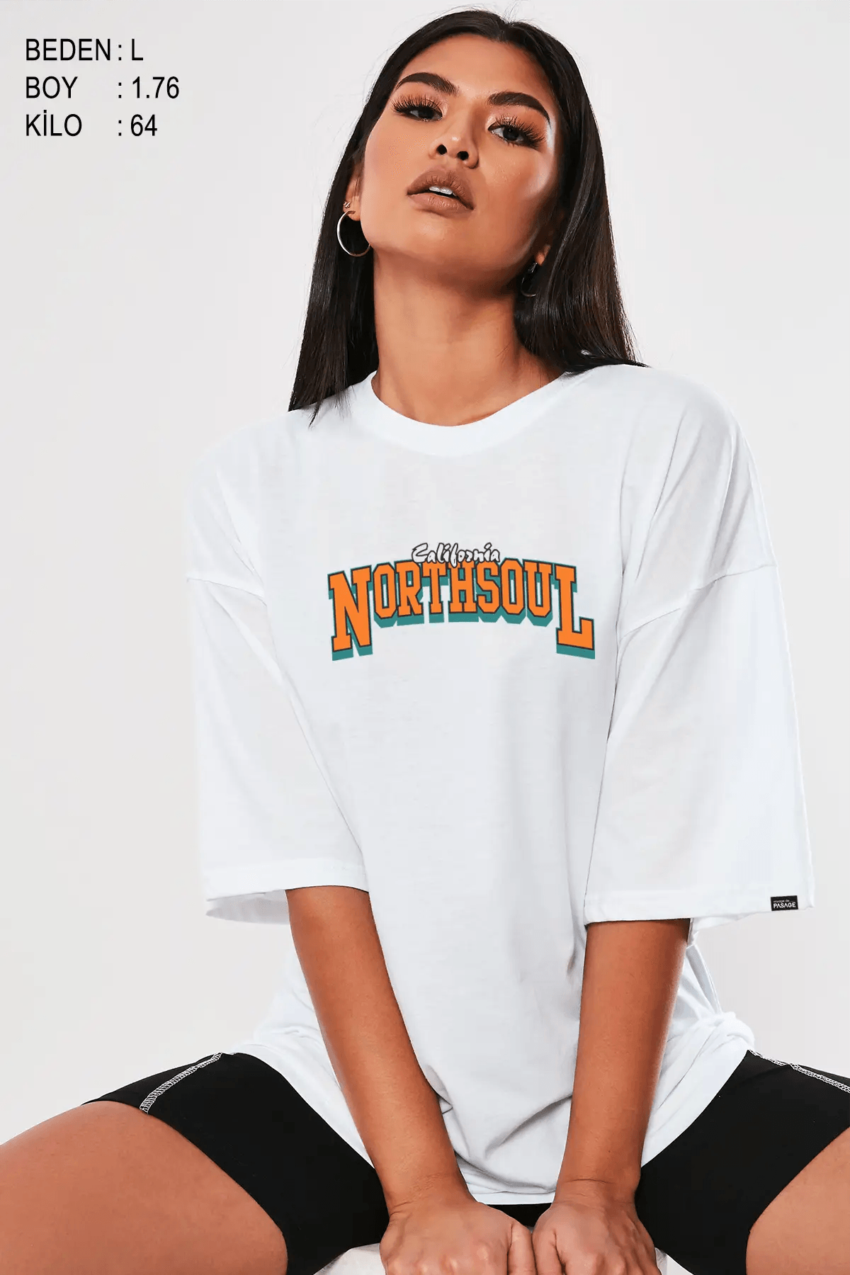 Northsoul Oversize Kadın Tişört - PΛSΛGE