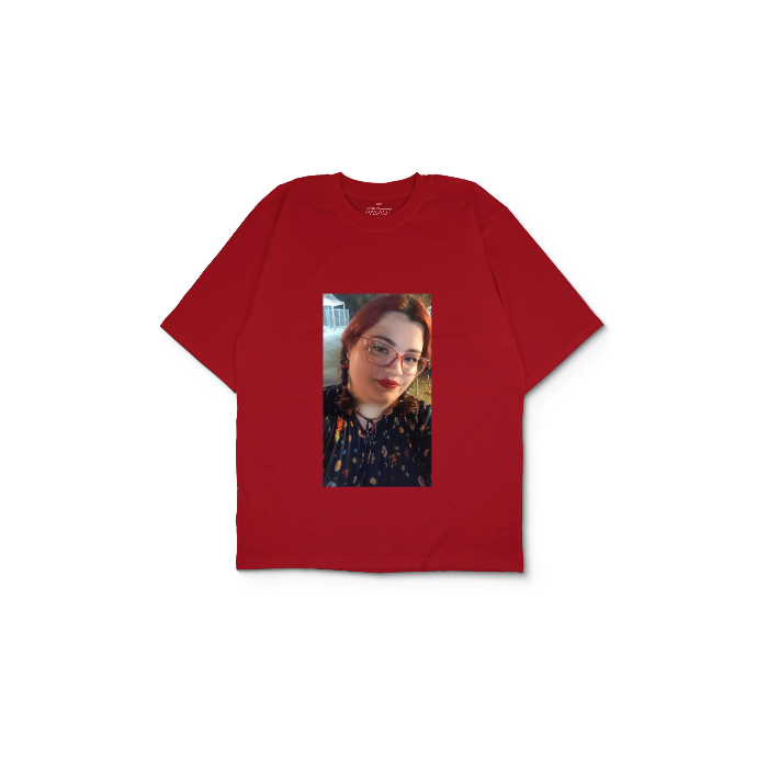 Kendin Tasarla Kırmızı Oversize Tişört