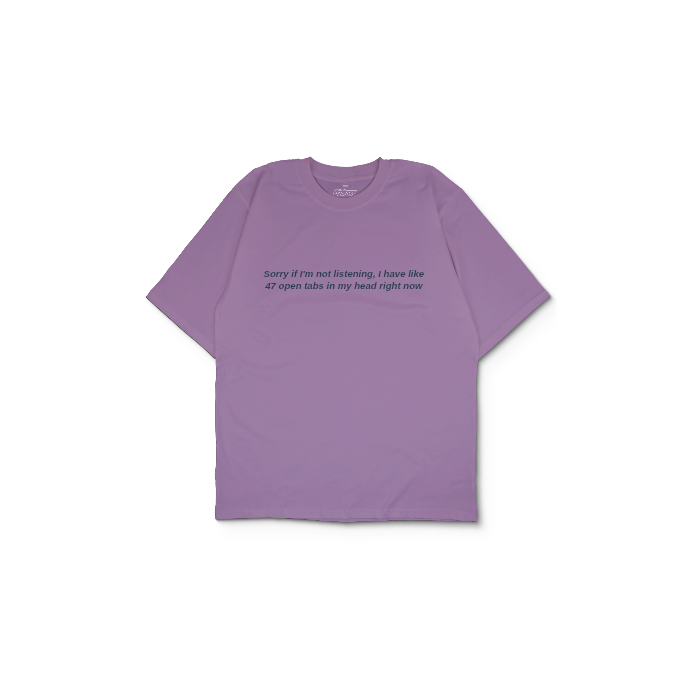 Kendin Tasarla Mor Oversize Tişört