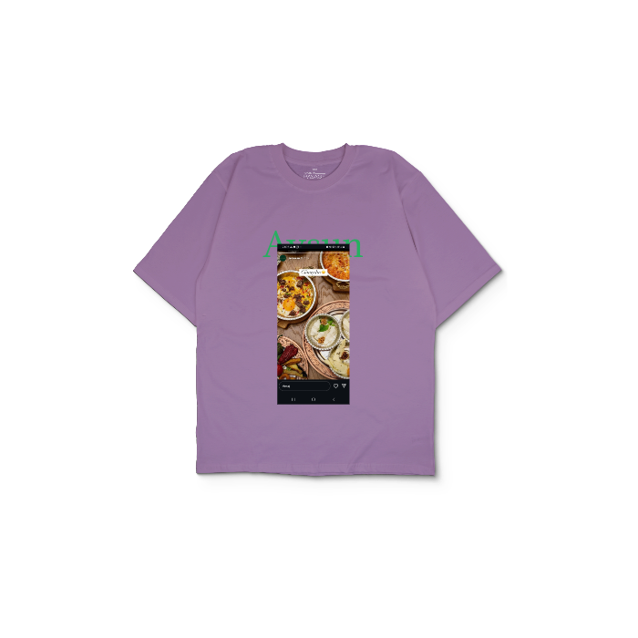 Kendin Tasarla Mor Oversize Tişört