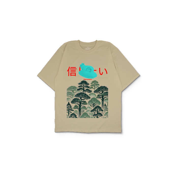 Kendin Tasarla Krem Oversize Tişört