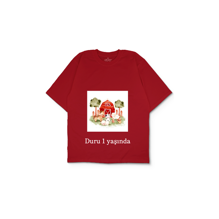 Kendin Tasarla Kırmızı Oversize Tişört